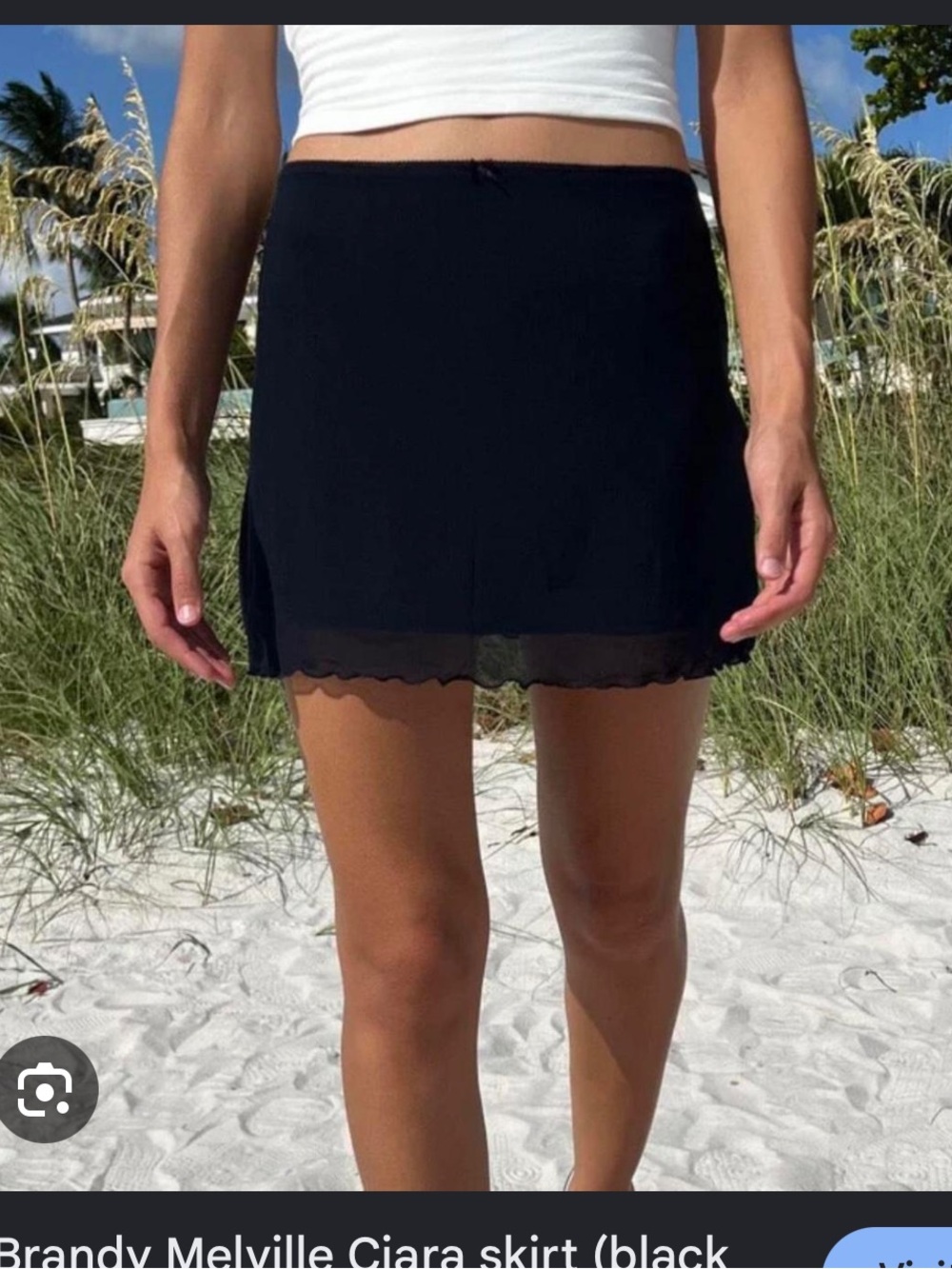 Brandy Melville Ciara Black Mini mesh Skirt